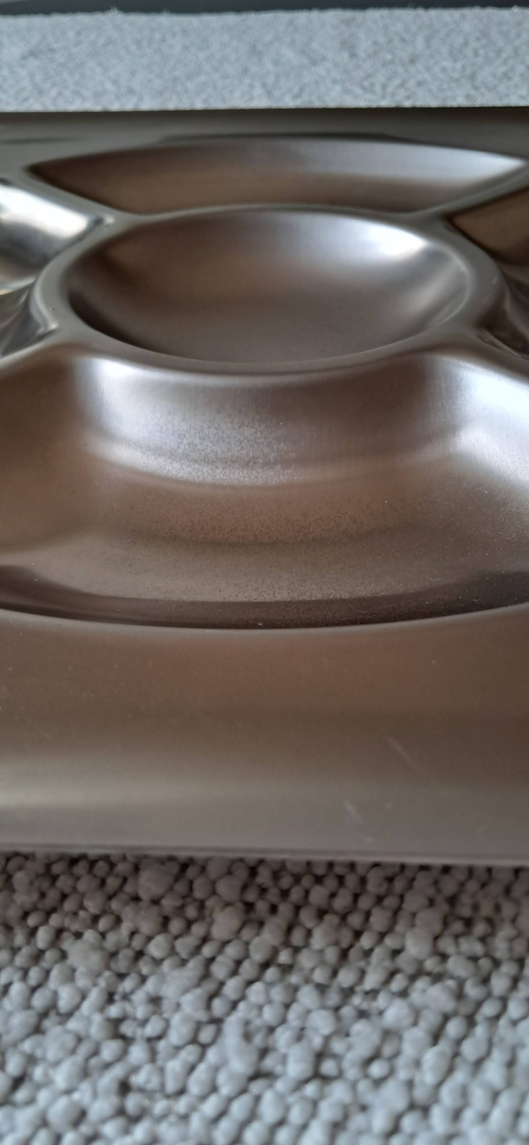 Plat/serviteur vintage en inox