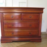 Cherrywood chest of drawers with ogee – 4 drawers – 80s – Louis Philippe style