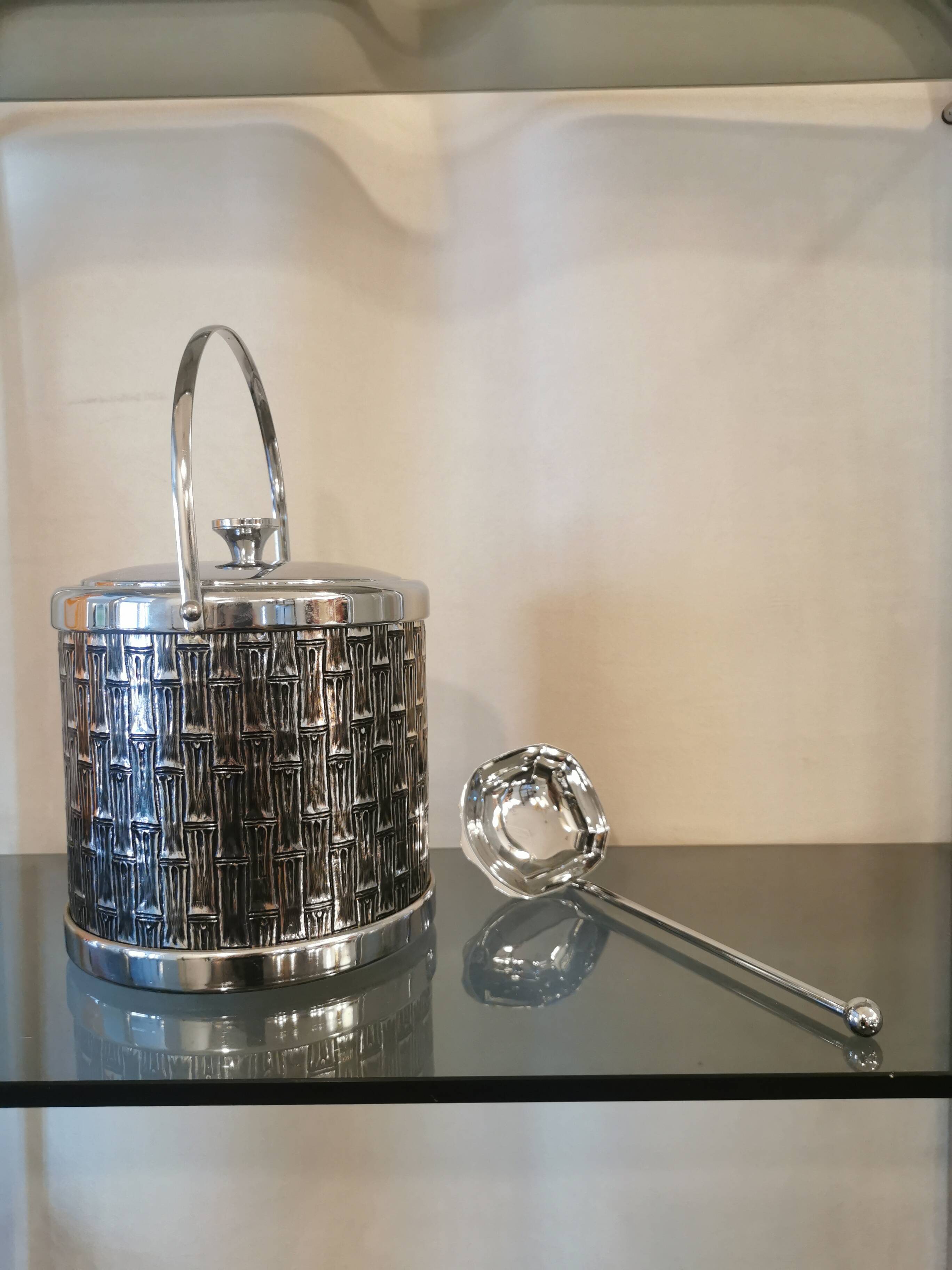 Vintage bamboo ice bucket 70s