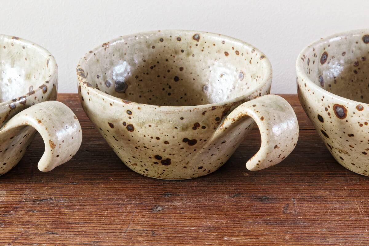 Set of 4 pyrite stoneware mugs