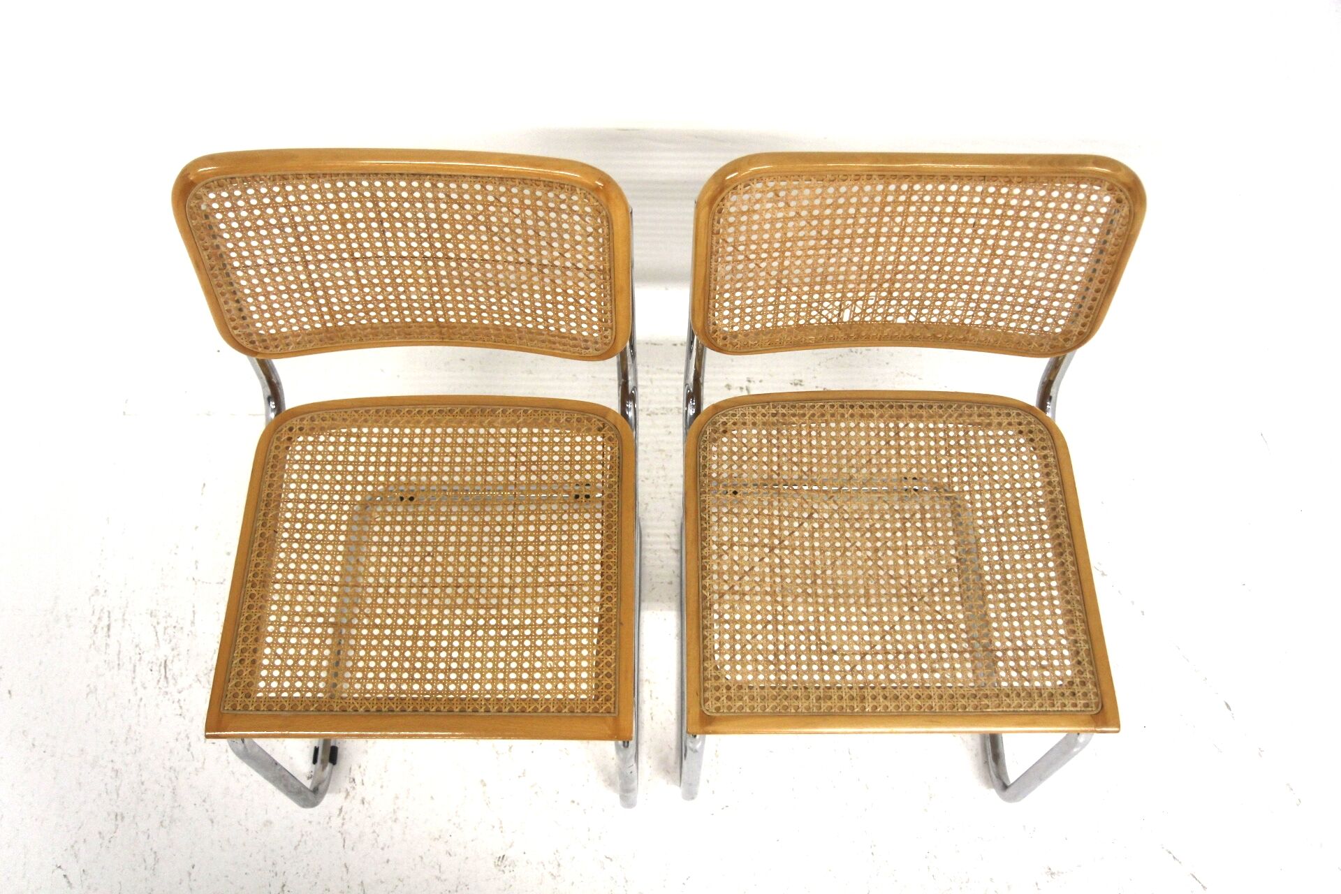 Set of 2 "B32" chairs, Marcel Breuer, Italy, 1990