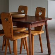 Modern Scandinavian, beech table with club-shaped legs, Arnold Madsen, made in the 1940s.