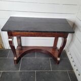 Old mahogany console with marble top