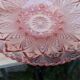 Vintage pink glass fruit bowl – ø 33 cm, h 7 cm