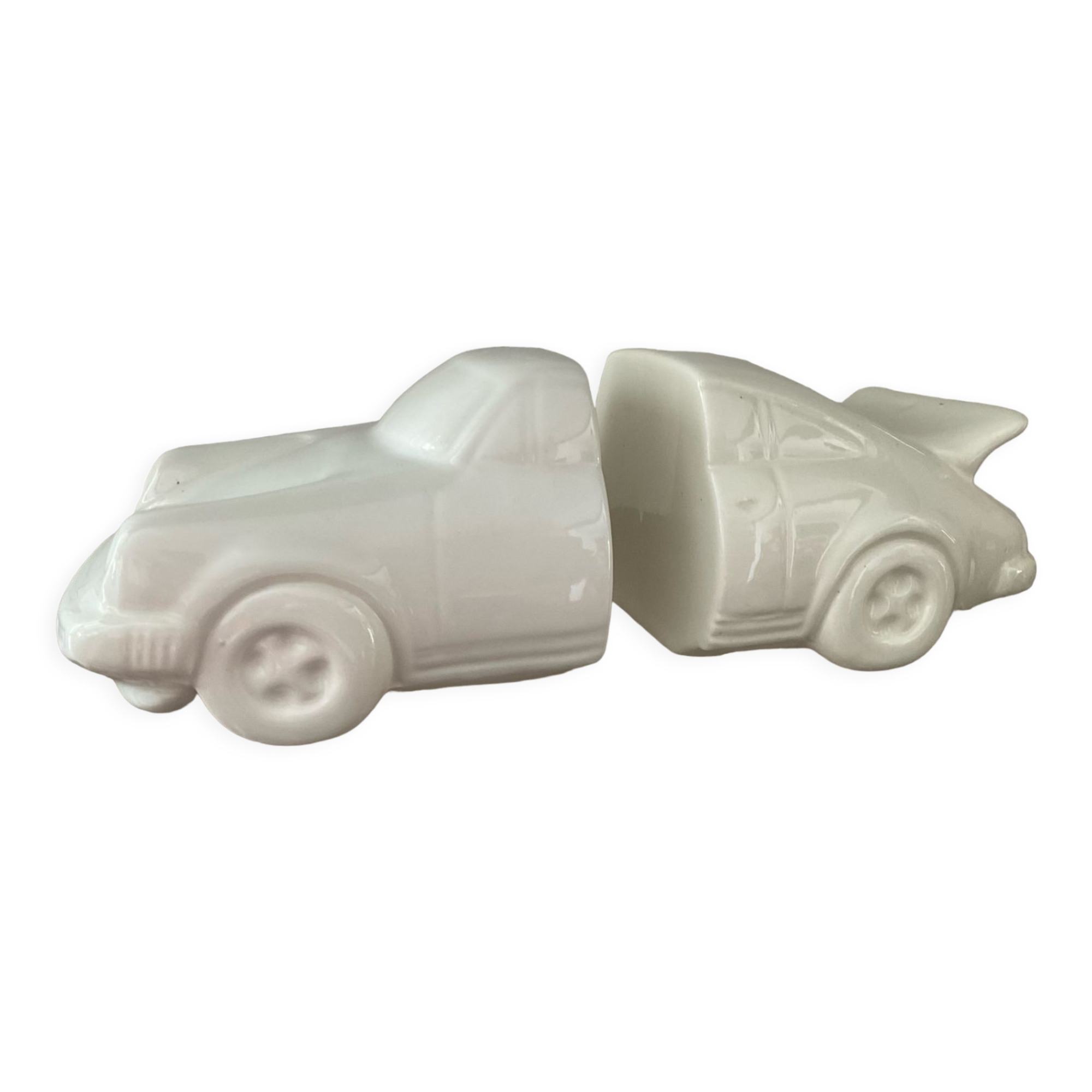 Pair of vintage ceramic car bookends