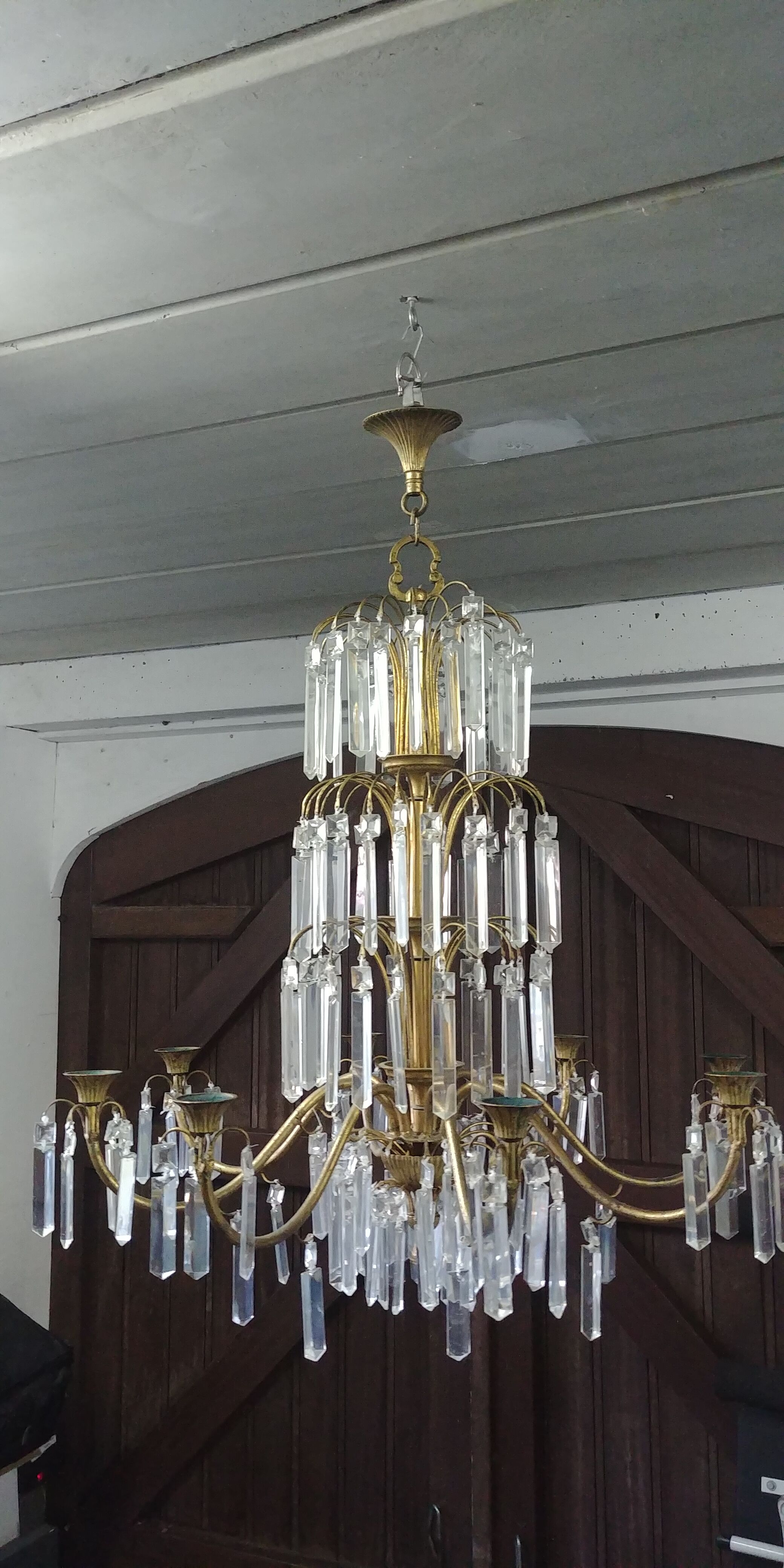 Lustre en laiton et pampilles