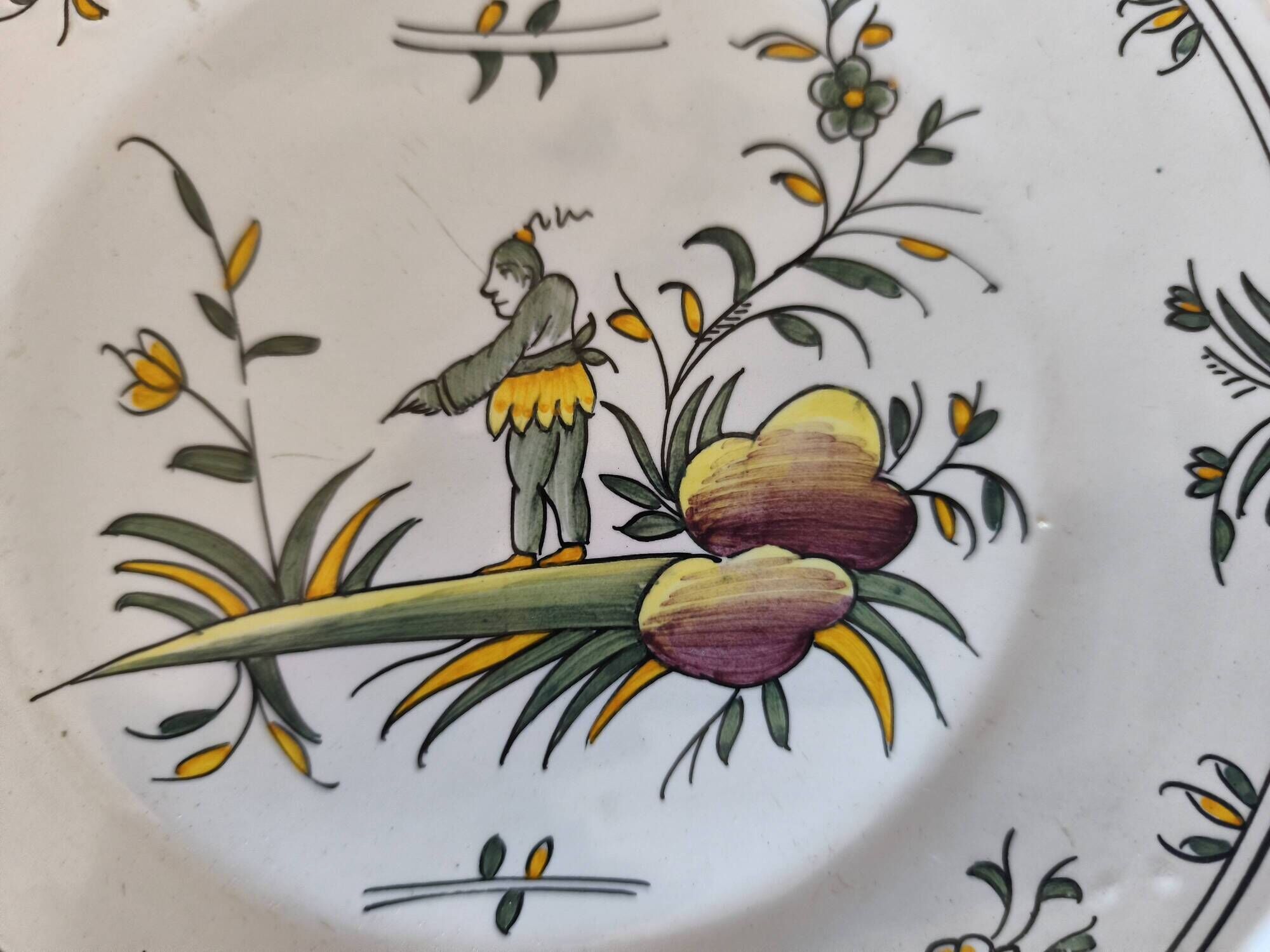 Decorative plate jester signed Emile Tessier