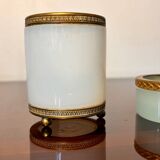 2 opaline ormolu tooth-stick holder & ashtray