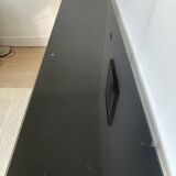 Modular enfilade design — champagne lacquer & chrome steel — 1980s-90s