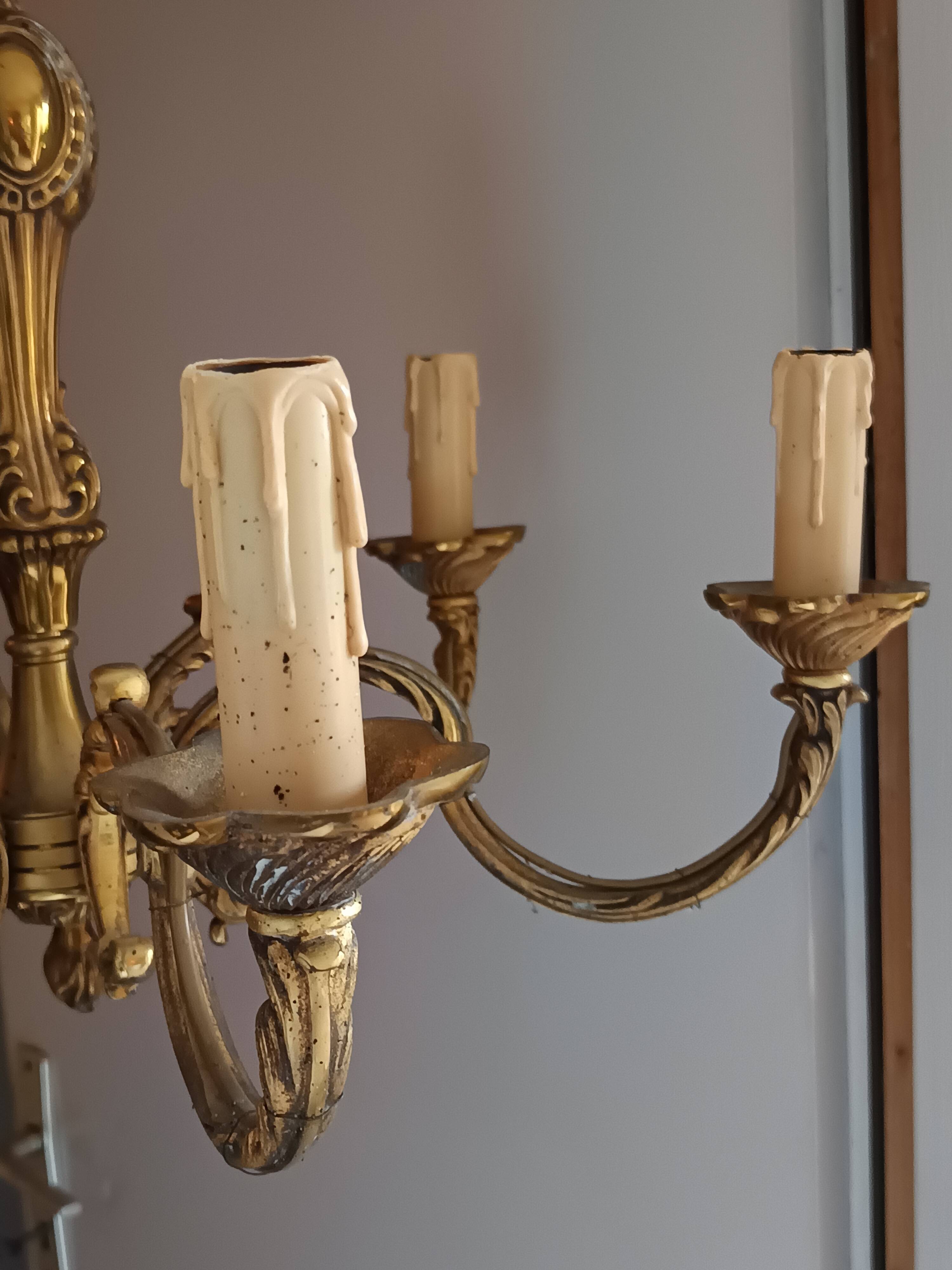 Lustre Louis XV en bronze doré – 6 feux – électricité refaite