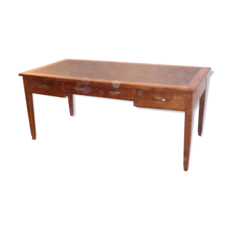 Bureau plat du début du 20 e siècle à 3 tiroirs