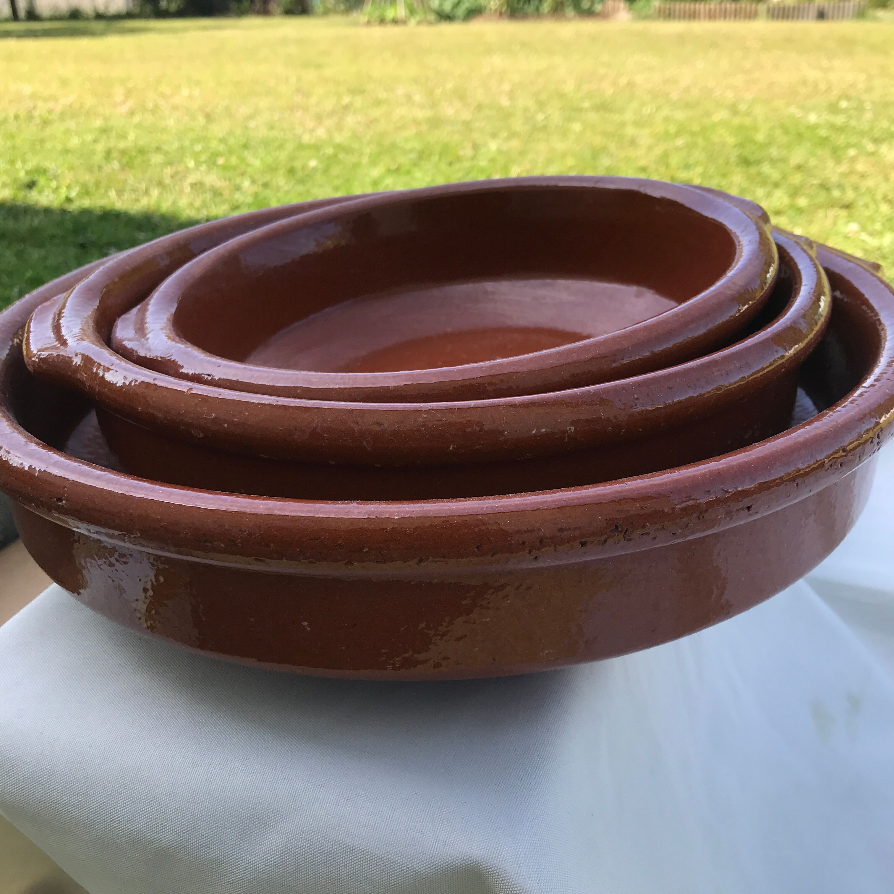 Lot de 12 services plats en terre cuite Selency