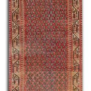 Traditional Persian Runner Rug Handwoven Oriental Blue Wool Persian Carpet 100x307cm