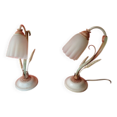 Pair of bedside lamps "wheat ears"