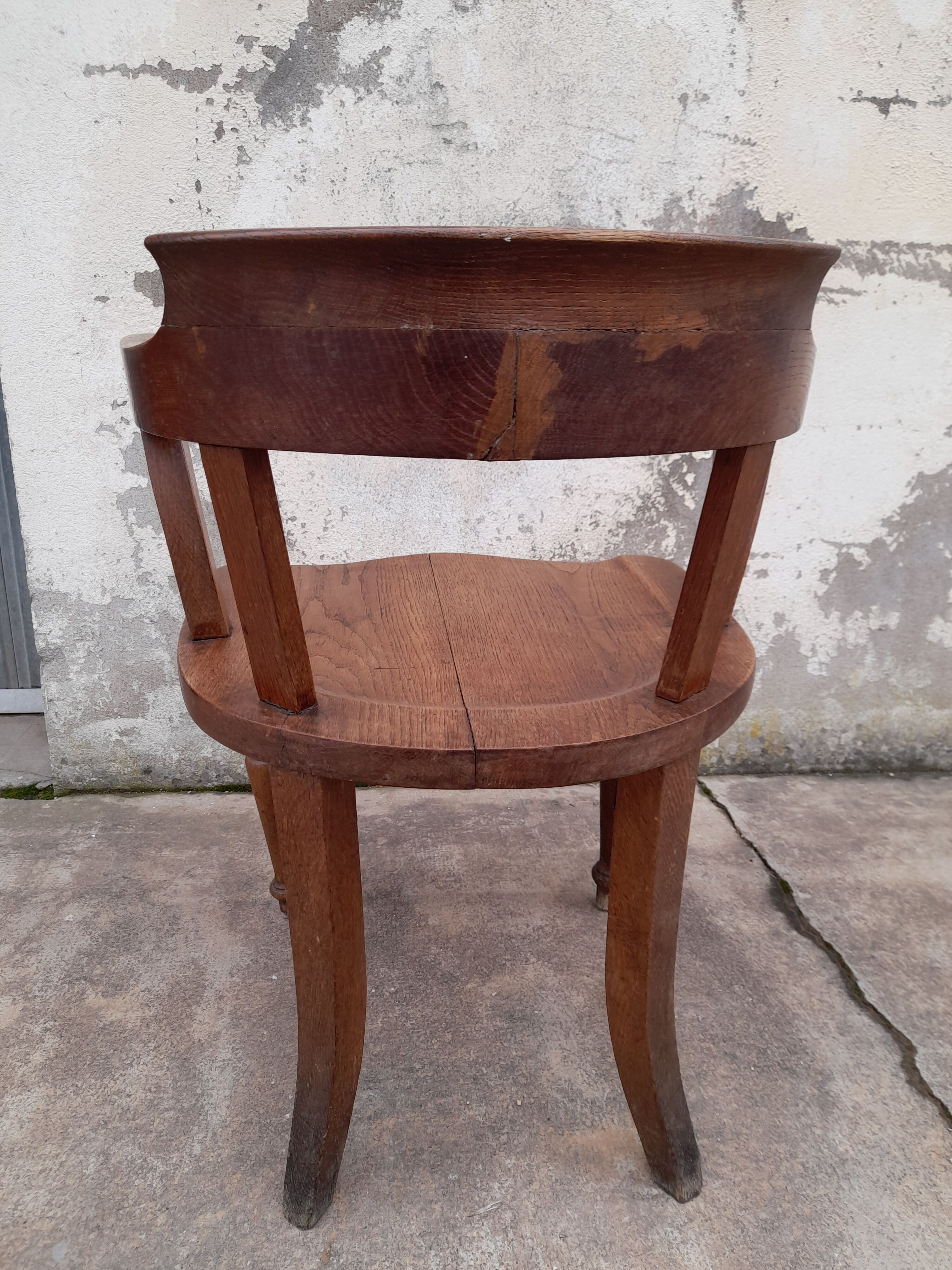 Louis Philippe oak desk chair 1900