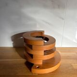 Round pine wall light, 1970