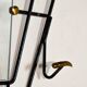 Black and gold brass wall-mounted coat rack / hat rack, 1950s