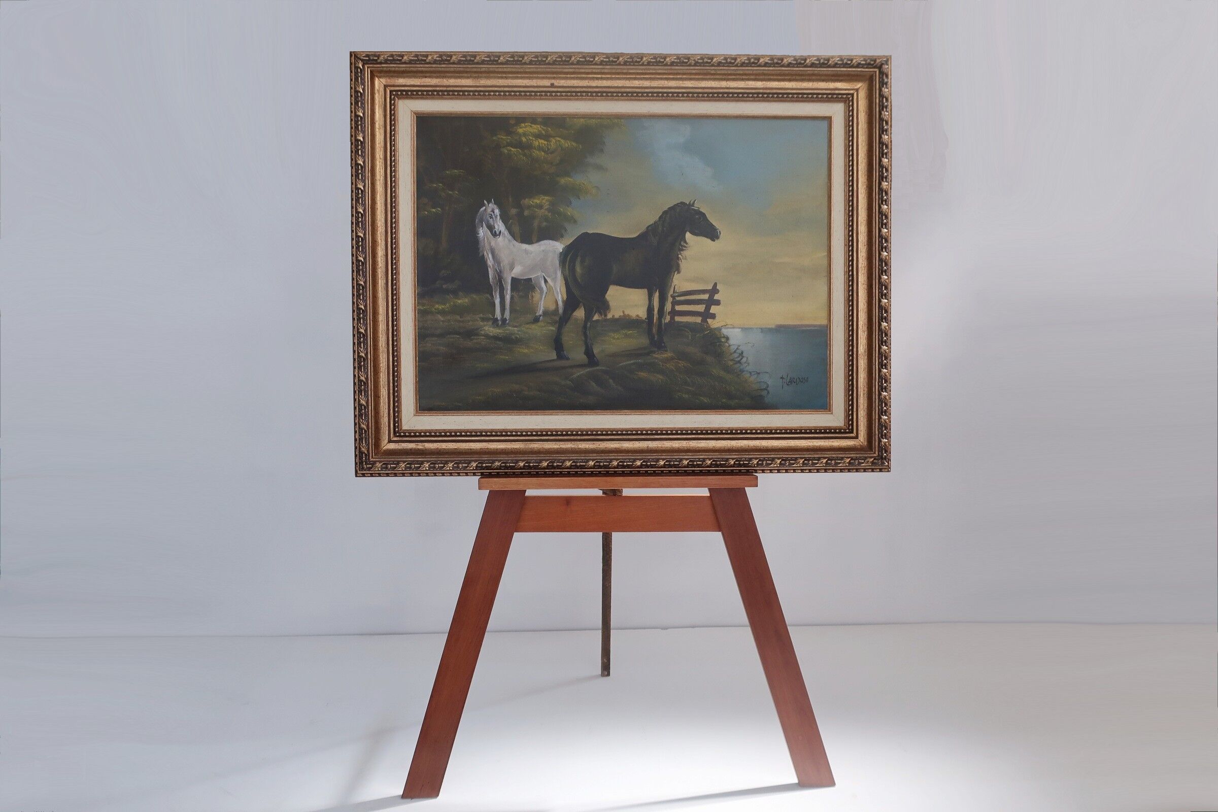 Oil painting - horses - painter teixeira cardoso.