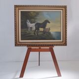 Oil painting - horses - painter teixeira cardoso.
