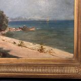 Peter baumgartner (1834-1911), seaside landscape, oil on canvas