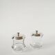 Pair of crystal and silver-plated condiment pots, Saint Hilaire, 1960.
