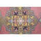 1970s Turkish Oushak Handmade Wool Cotton Pink Area Rug 114x212
