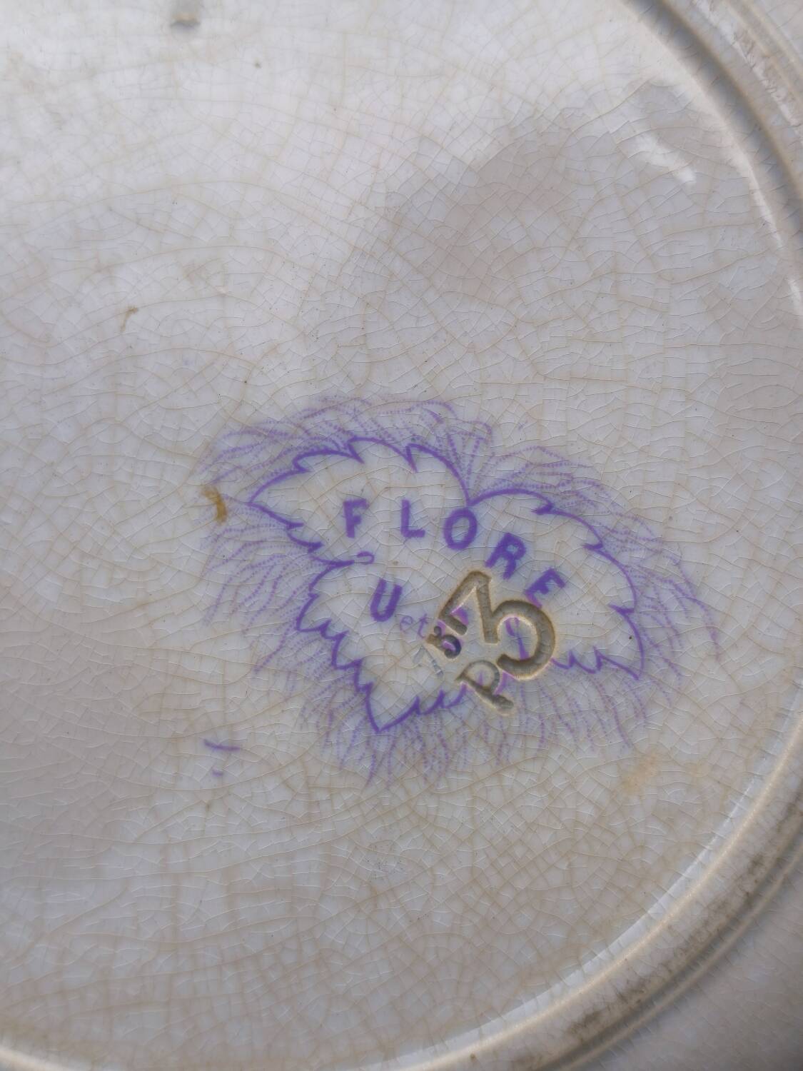 Antique lavender blue plates charm of yesteryear Flore Sarreguemines UC