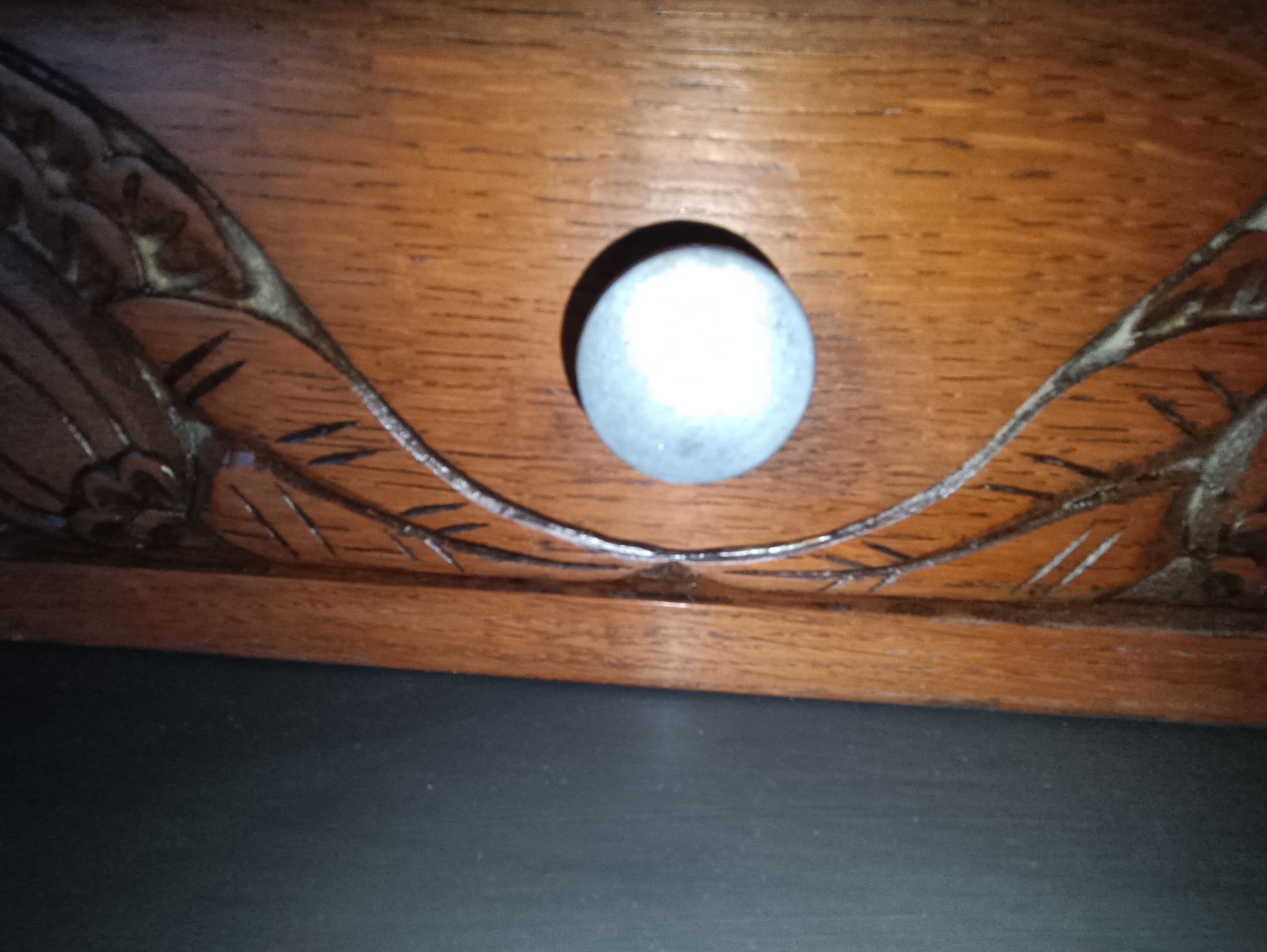 Mirror with 2 drawers solid oak. 50s