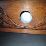 Mirror with 2 drawers solid oak. 50s