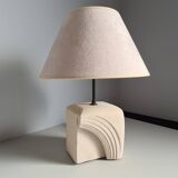 Albert Tormos style sculpture lamp in white stone / 60s / art / artisanal work / Mid-Century / France / 20th century