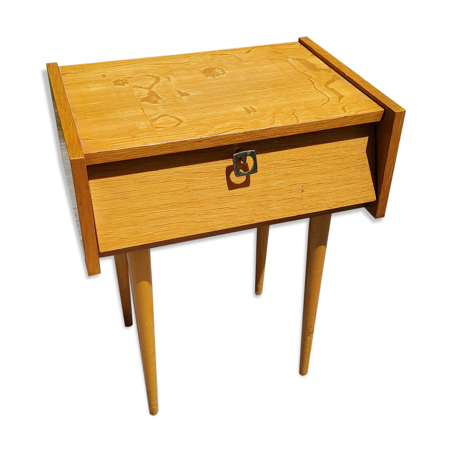 Bedside table in blond oak 1950