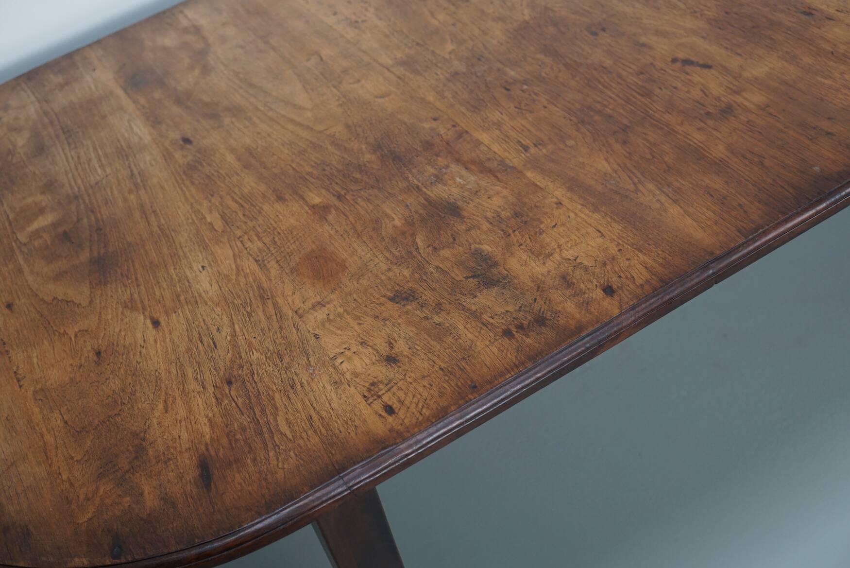 Large Oval Dutch Rustic Farmhouse Teak Dining Table