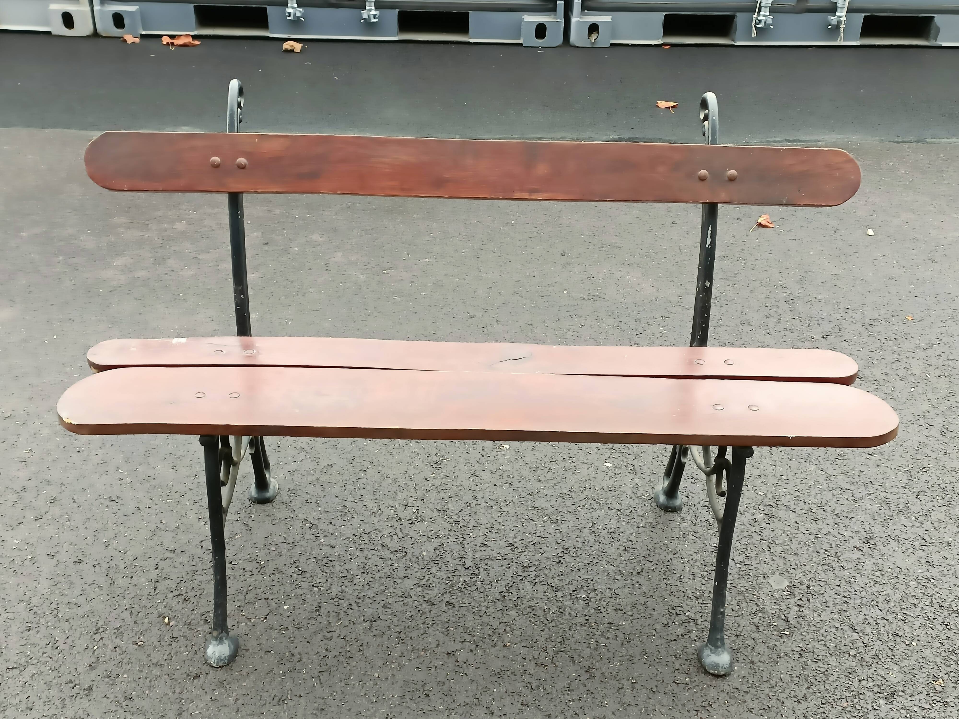 Old garden bench cast iron legs