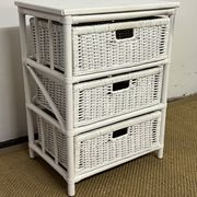 Vintage rattan storage unit, 3 drawers
