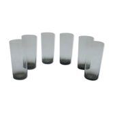 Lot de 6 verres tube en verre fume