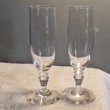 2 antique crystal champagne flutes
