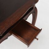 Elegant antique French card table in wood with 2 drawers, ca. 1900