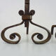 Pair of cast iron, wrought iron and brass chimney chenets. france 19th century