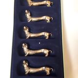 6 dachshund pattern knife holders