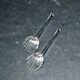 Set of 2 small moulded glass salt spoons – Vintage salt cellar