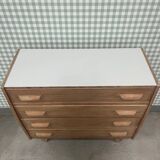 50s compass foot chest of drawers