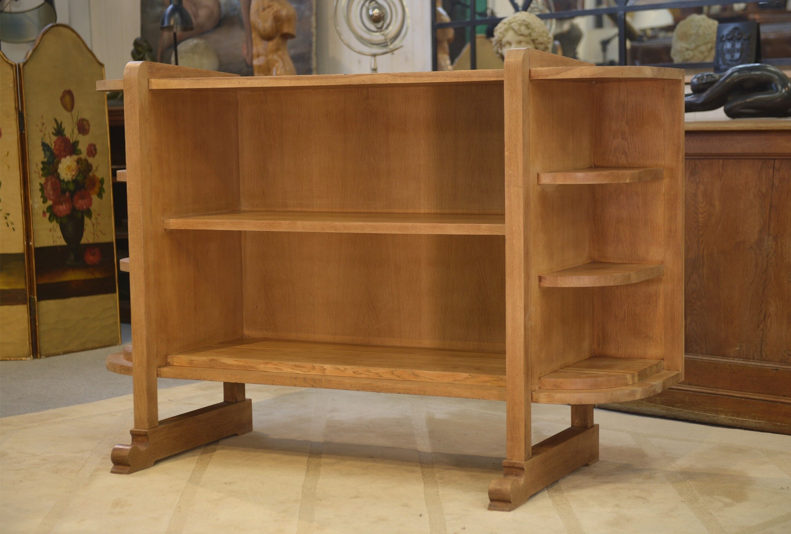 Art Deco modernist oak shelf from the 1940s.