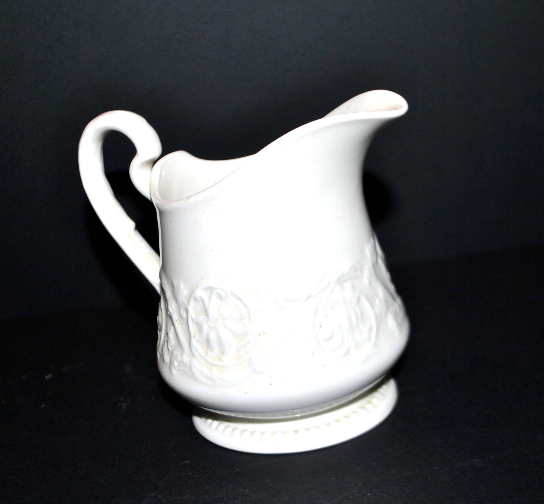 Wedgwood "Patrician" molded opaque earthenware pitcher, England Etruria Barlaston