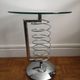 Table d'appoint chrome et verre vintage design space age