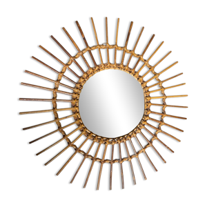 Miroir soleil en rotin - osier