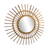 Rattan and wicker sun mirror