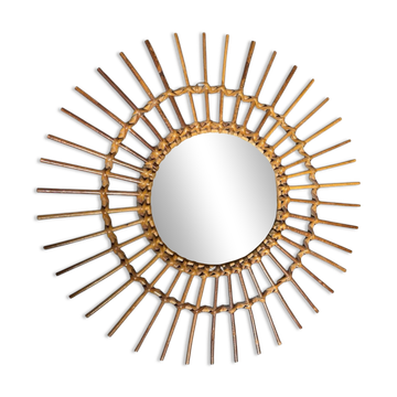 Miroir soleil en rotin et osier