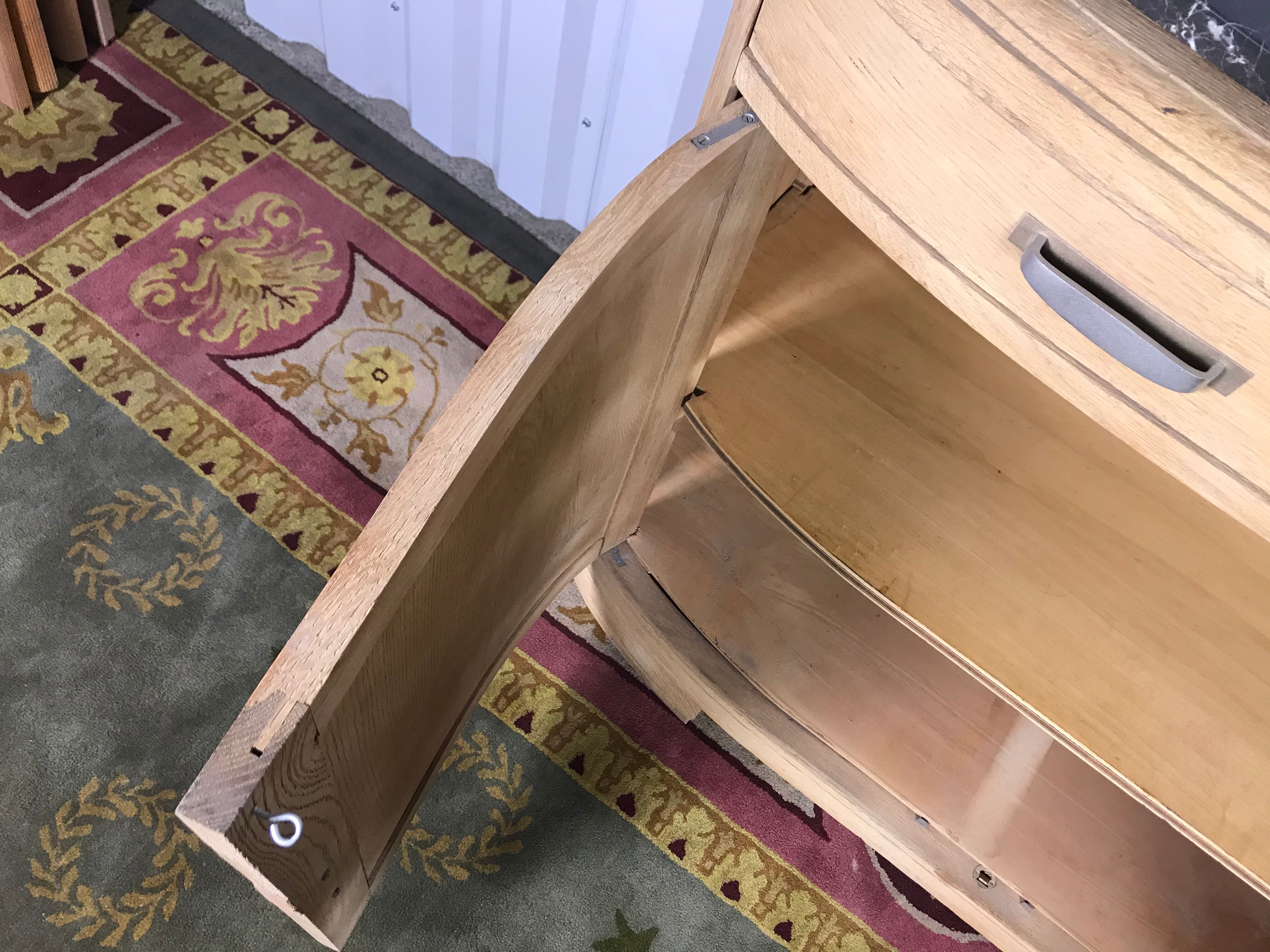 Art Deco oak buffet erased marble