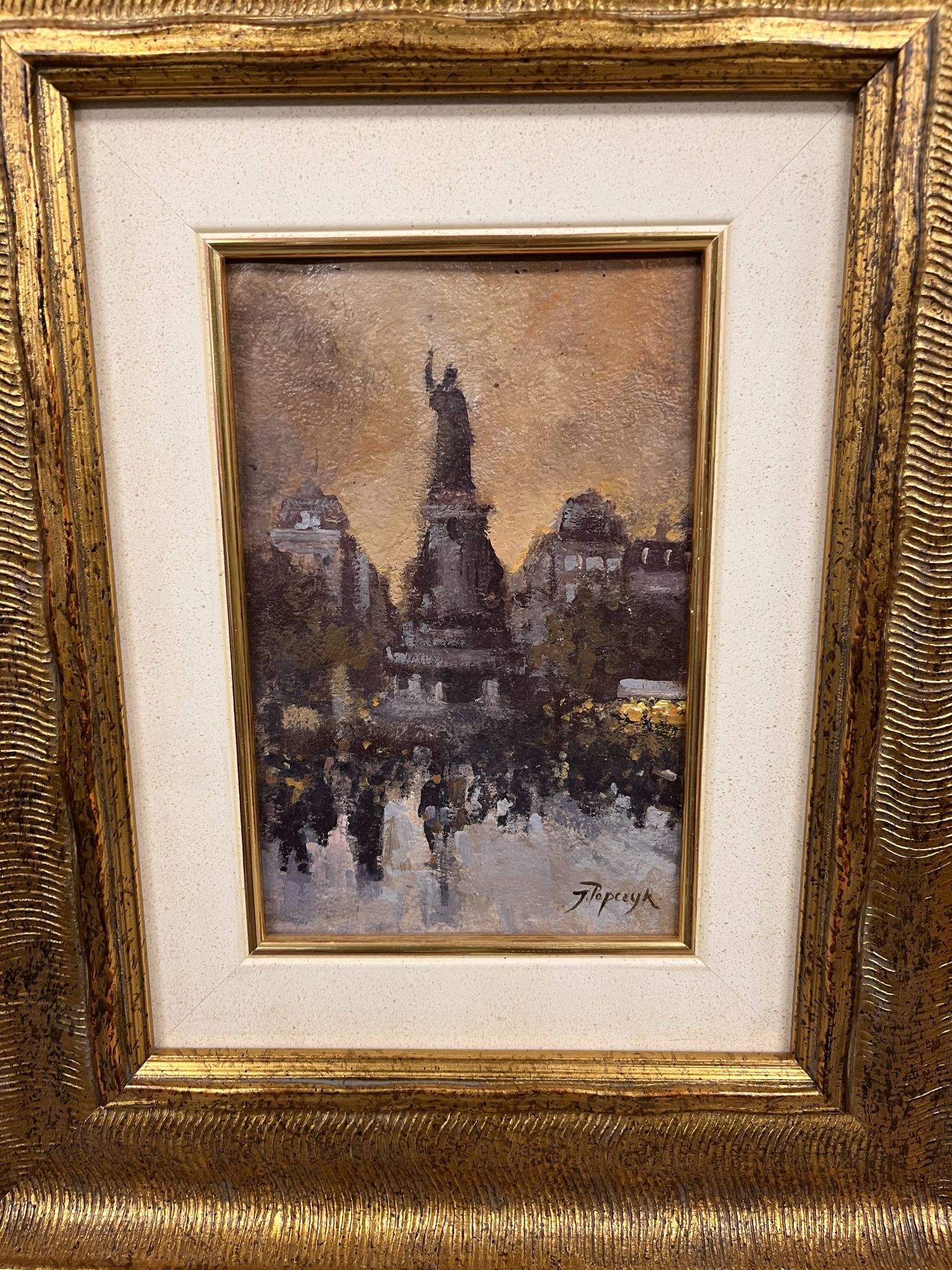 Painting of the Place de la République in Paris by Jozef Popczyk (1890-1971)