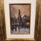 Painting of the Place de la République in Paris by Jozef Popczyk (1890-1971)